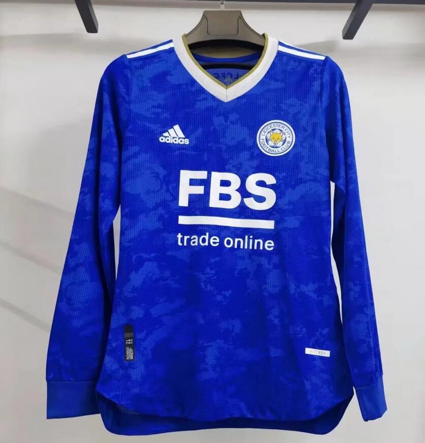 2021/22 Leicester City Long Sleeve Home Kit Soccer Jersey Player Version